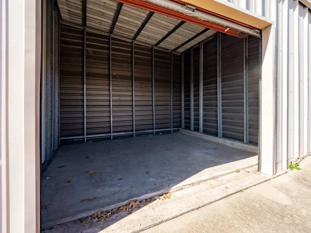 Opened storage unit at 31st street Temple, TX self storage facility.