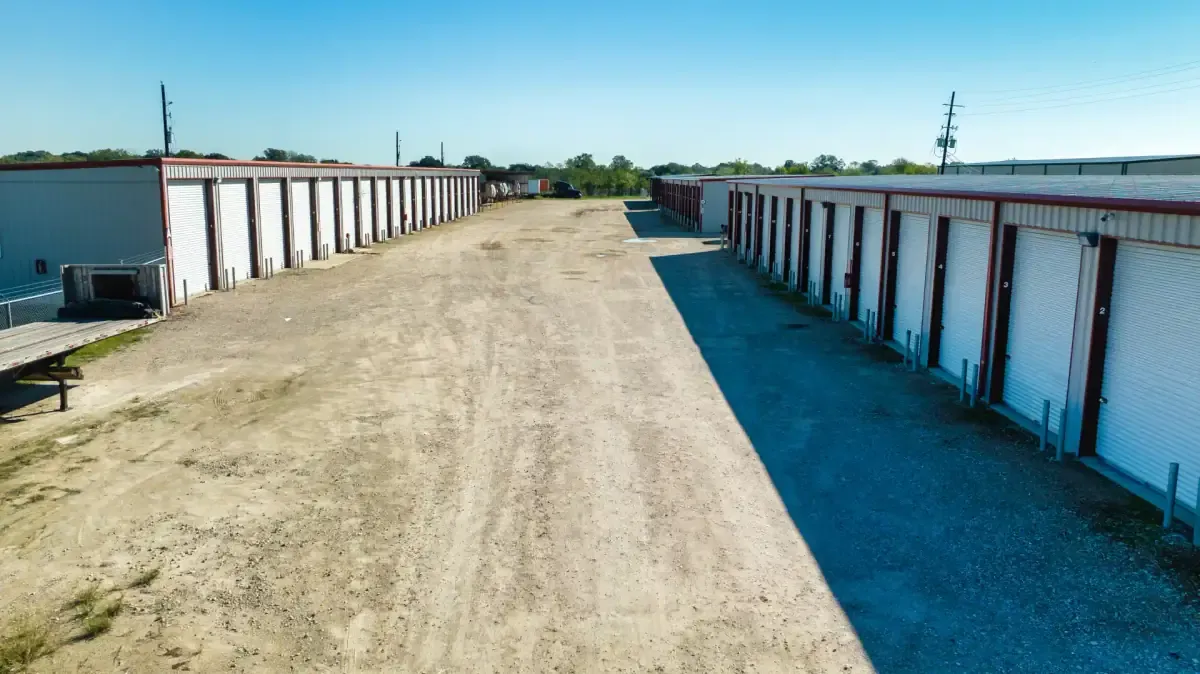 Outdoor units at Becker Road self storage facility in Hockley, TX.
