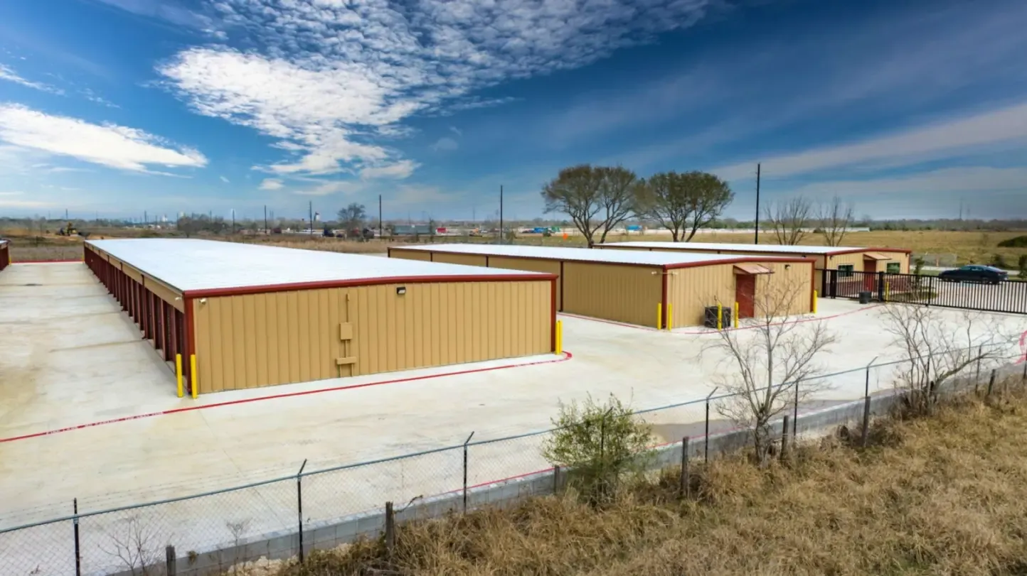 Outdoor storage at Hockley, TX self storage facility.