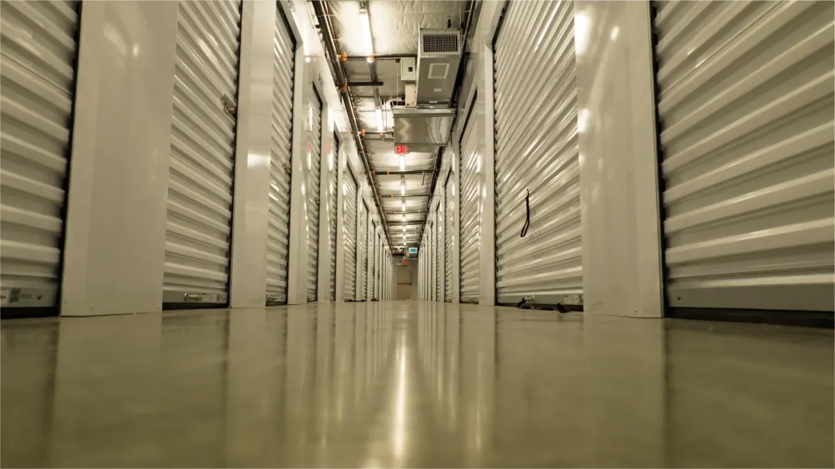 Indoor storage at Midlothian, TX self storage facility.