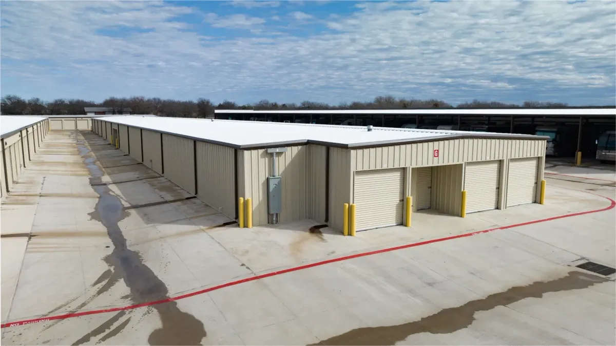 Outdoor storage at Midlothian, TX self storage facility.